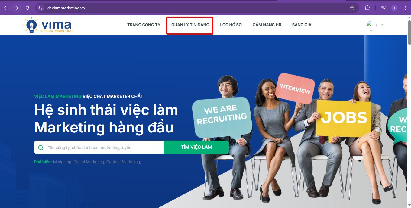 Bước 6: Truy cập mục "Quản lý tin đăng"